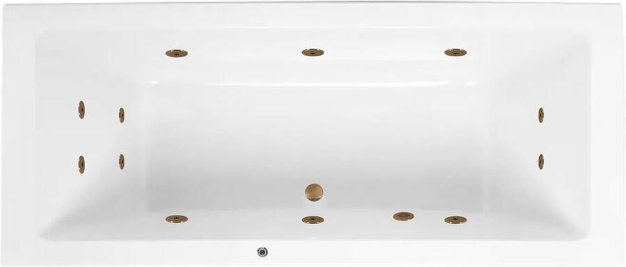 Lambini Designs Cube bubbelbad 170x75cm elektronisch met 6+4+2 hydrojets goud