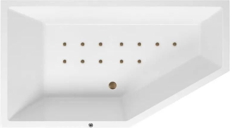 Lambini Designs Florence bubbelbad 160x90cm elektronisch links met 12 aerojets rose goud