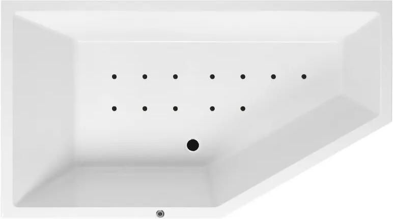 Lambini Designs Florence bubbelbad 160x90cm elektronisch links met 12 aerojets zwart