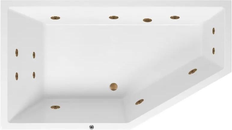 Lambini Designs Florence bubbelbad 160x90cm elektronisch links met 6+4+2 hydrojets goud