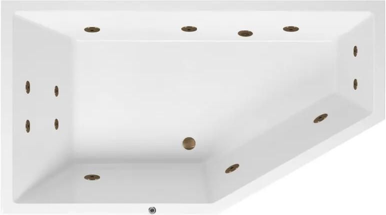 Lambini Designs Florence bubbelbad 160x90cm elektronisch links met 6+4+2 hydrojets rose goud