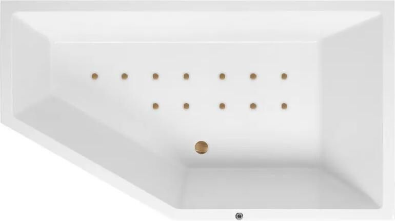 Lambini Designs Florence bubbelbad 160x90cm elektronisch rechts met 12 aerojets goud