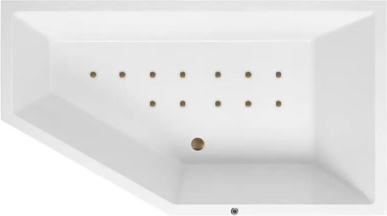 Lambini Designs Florence bubbelbad 160x90cm elektronisch rechts met 12 aerojets rose goud