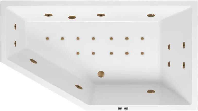 Lambini Designs Florence bubbelbad 160x90cm elektronisch rechts met 6+4+2 hydrojets en 12 aerojets goud