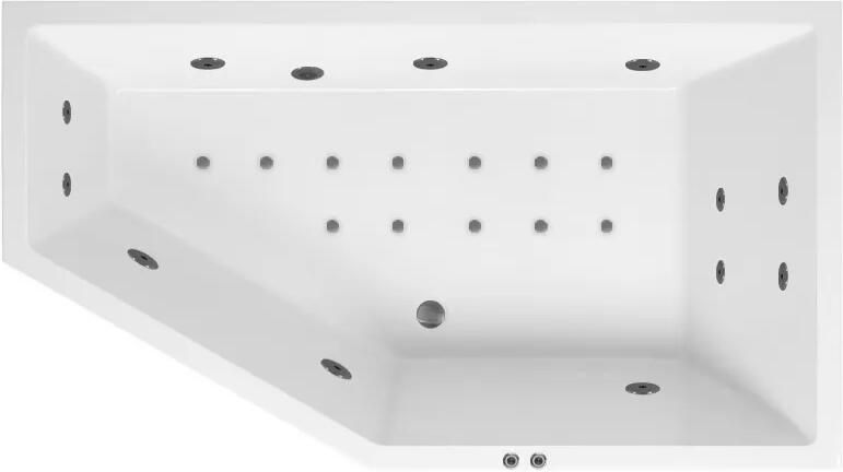 Lambini Designs Florence bubbelbad 160x90cm elektronisch rechts met 6+4+2 hydrojets en 12 aerojets RVS