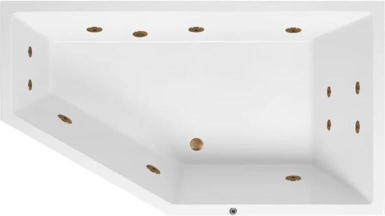 Lambini Designs Florence bubbelbad 160x90cm elektronisch rechts met 6+4+2 hydrojets goud