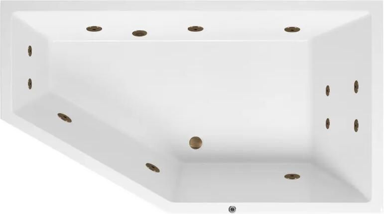 Lambini Designs Florence bubbelbad 160x90cm elektronisch rechts met 6+4+2 hydrojets rose goud