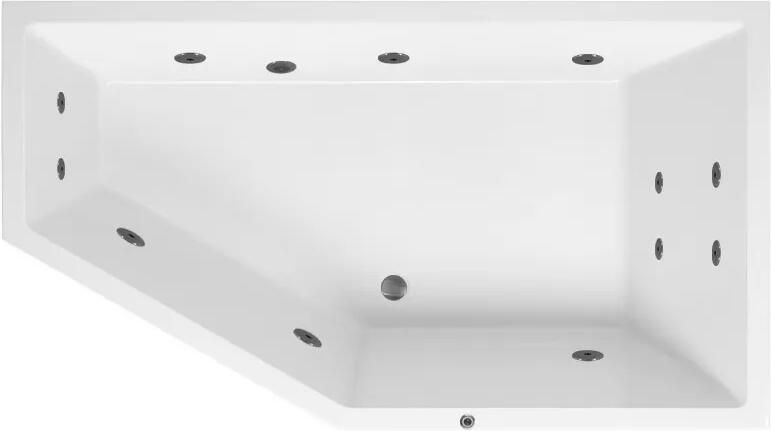 Lambini Designs Florence bubbelbad 160x90cm elektronisch rechts met 6+4+2 hydrojets RVS