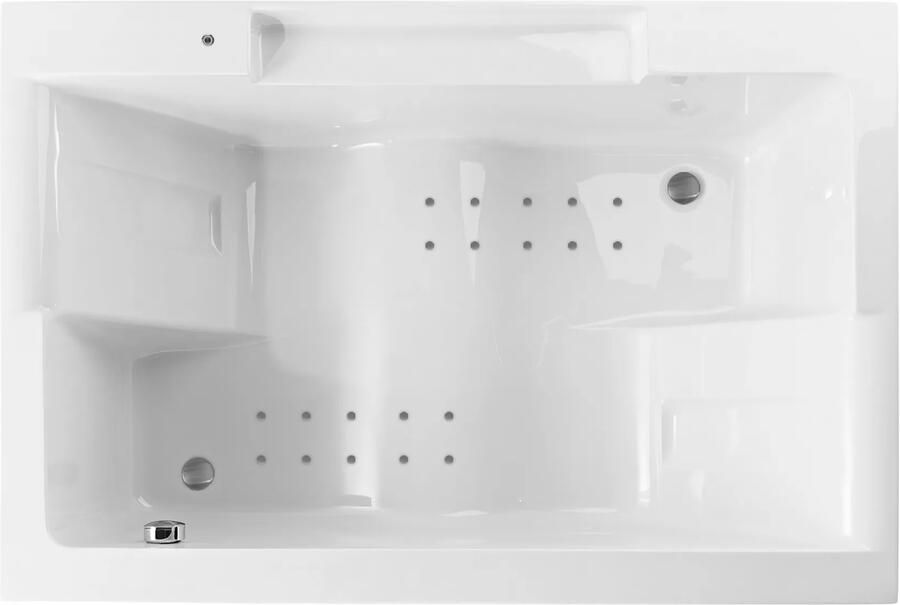 Lambini Designs Puglia bubbelbad 180x120cm elektronisch met 12 aerojets RVS