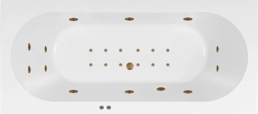 Lambini Designs Round bubbelbad 180x80cm elektronisch met 6+4+2 hydrojets en 12 aerojets goud