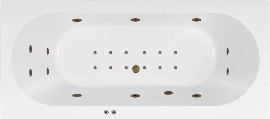 Lambini Designs Round bubbelbad 190x90cm elektronisch met 6+4+2 hydrojets en 12 aerojets rose goud