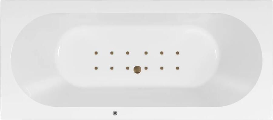 Lambini Designs Round bubbelbad 180x80cm elektronisch met 12 aerojets rose goud