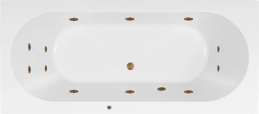 Lambini Designs Round bubbelbad 170x75cm elektronisch met 6+4+2 hydrojets goud