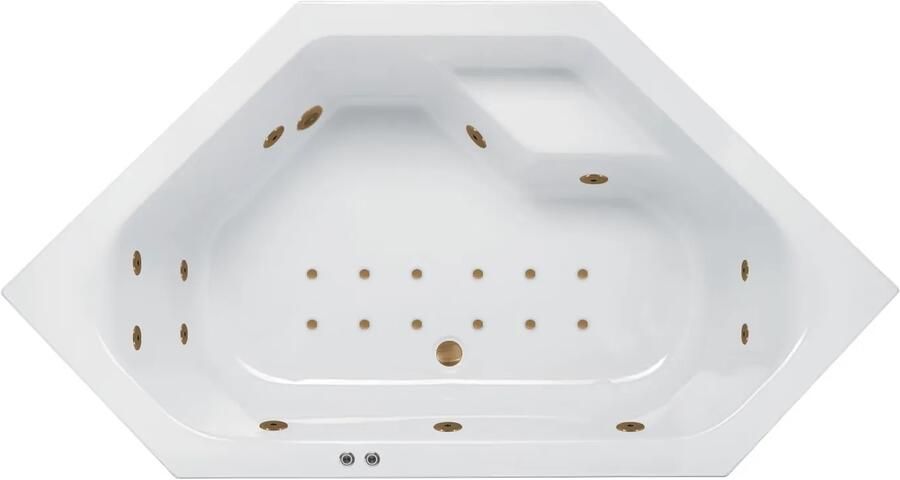 Lambini Designs Venetië bubbelbad 145x145cm elektronisch met 6+4+2 hydrojets en 12 aerojets goud