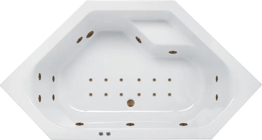 Lambini Designs Venetië bubbelbad 145x145cm elektronisch met 6+4+2 hydrojets en 12 aerojets rose goud