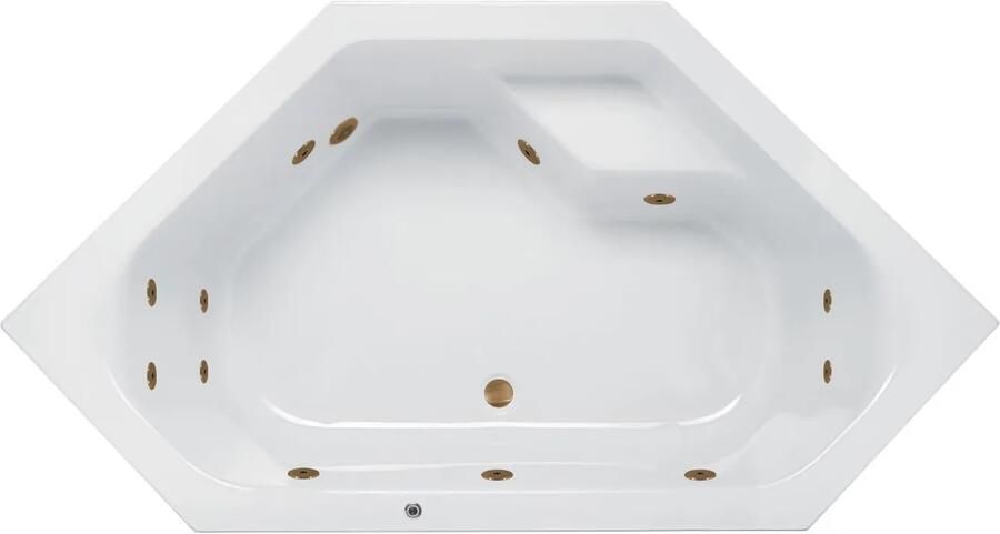 Lambini Designs Venetië bubbelbad 145x145cm elektronisch met 6+4+2 hydrojets goud