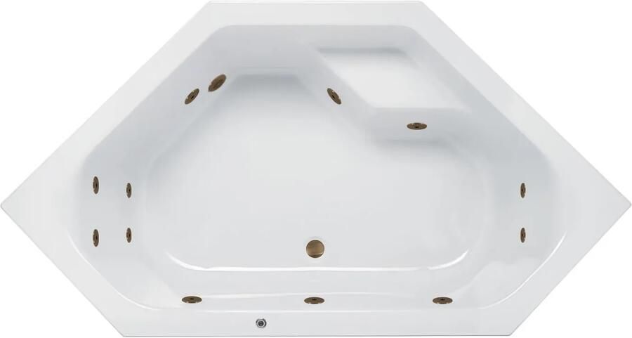 Lambini Designs Venetië bubbelbad 145x145cm elektronisch met 6+4+2 hydrojets rose goud