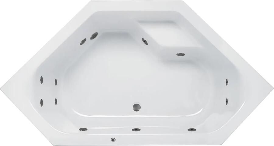 Lambini Designs Venetië bubbelbad 145x145cm elektronisch met 6+4+2 hydrojets RVS