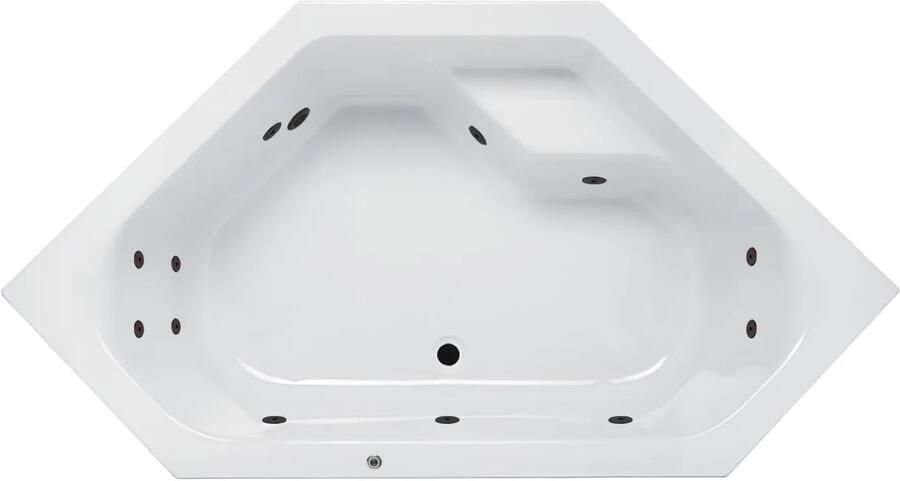 Lambini Designs Venetië bubbelbad 145x145cm elektronisch met 6+4+2 hydrojets zwart