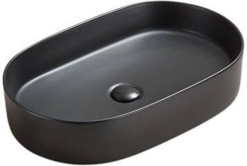 Lambini Designs Mira waskom keramiek 60x38cm zwart mat