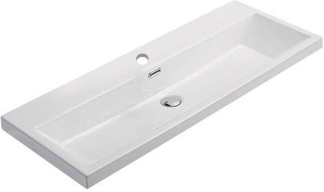 Lambini Designs Mirano compacte wastafel keramiek 100cm met kraangat wit glans