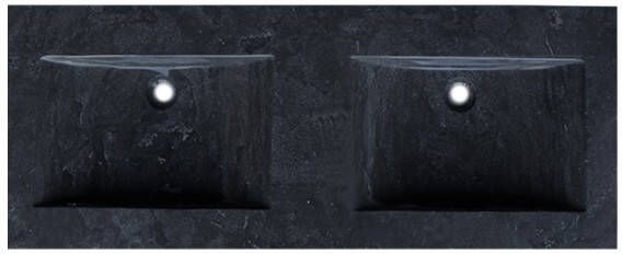 Lambini Designs Novara wastafel natuursteen 120cm dubbel zonder kraangaten