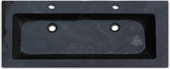 Lambini Designs Novara wastafel natuursteen 120cm enkel met 2 kraangaten