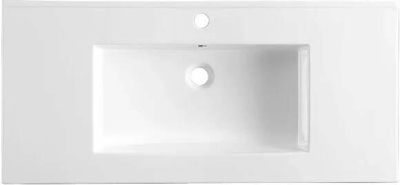 Lambini Designs Pavia wastafel keramiek 100cm met kraangat wit glans