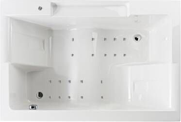 Lambini Designs Puglia bubbelbad 180x120cm elektronisch 12 aerojets chroom