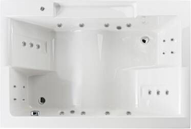 Lambini Designs Puglia bubbelbad 180x120cm elektronisch 6+4+2 hydrojets chroom