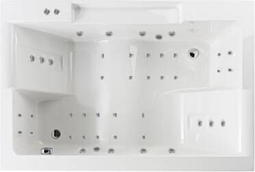 Lambini Designs Puglia bubbelbad 180x120cm elektronisch 6+4+2 hydrojets en 12 aerojets chroom
