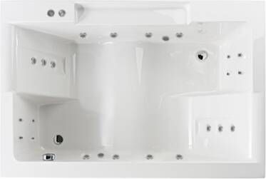 Lambini Designs Puglia bubbelbad 180x120cm pneumatisch 6+4+2 hydrojets chroom