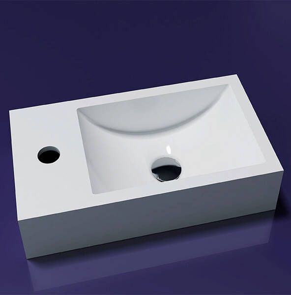Lambini Designs Recto solid surface fontein 40x22x10cm links