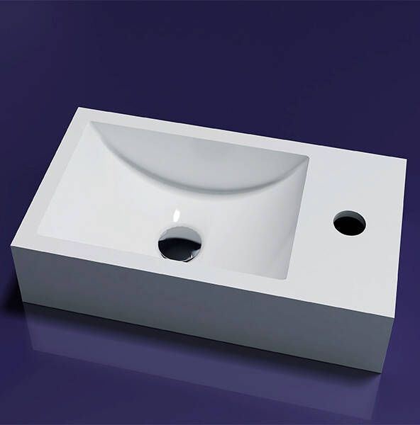 Lambini Designs Recto solid surface fontein 40x22x10cm rechts