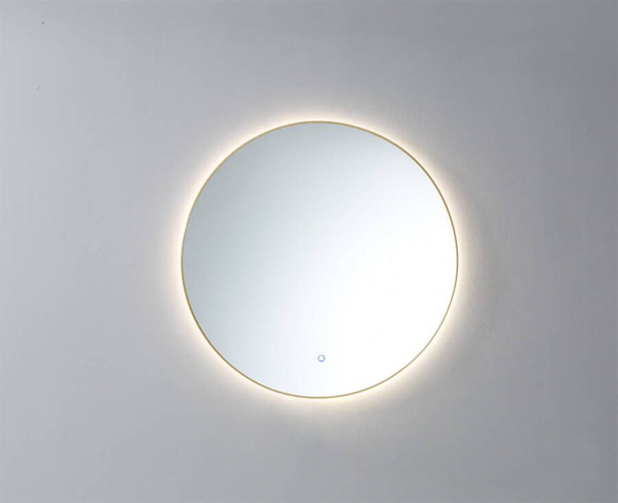 Lambini Designs ronde spiegel met dimbare LED-verlichting 3 kleuren 80cm goud