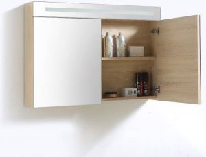 Lambini Designs Trend Line spiegelkast 80x70cm light wood