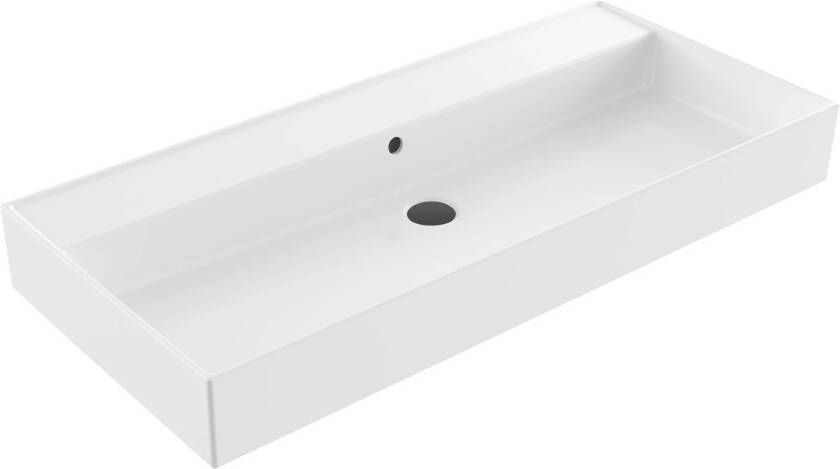 Lambini Designs Valenza wastafel keramiek 100cm zonder kraangat wit glans