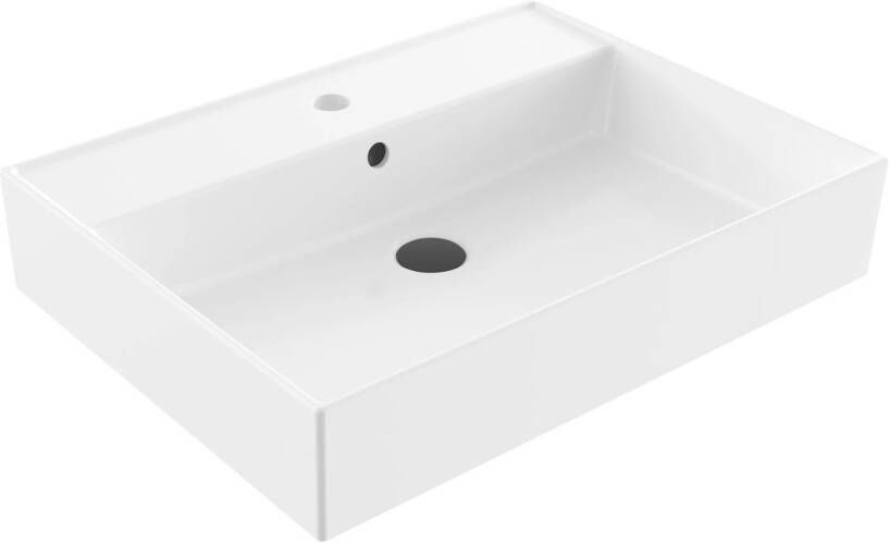 Lambini Designs Valenza wastafel keramiek 60cm met kraangat wit glans