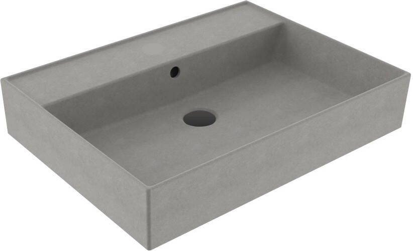 Lambini Designs Valenza wastafel keramiek 60cm zonder kraangat betonlook