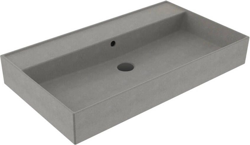 Lambini Designs Valenza wastafel keramiek 80cm zonder kraangat betonlook