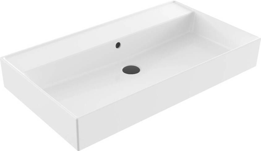 Lambini Designs Valenza wastafel keramiek 80cm zonder kraangat wit glans