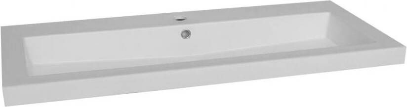 Lambini Designs Varese wastafel keramiek 100cm met 2 kraangaten wit glans