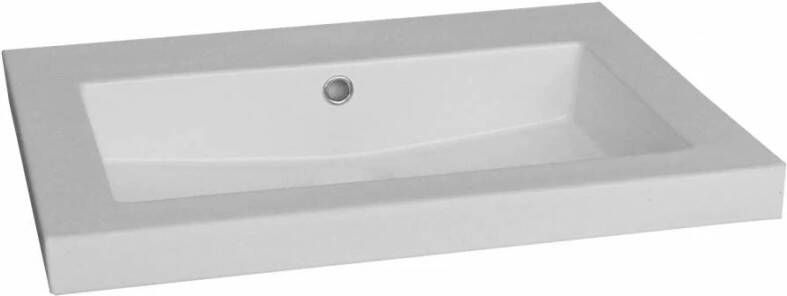 Lambini Designs Varese wastafel keramiek 60cm zonder kraangat wit glans