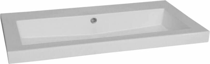 Lambini Designs Varese wastafel keramiek 80cm zonder kraangat wit glans