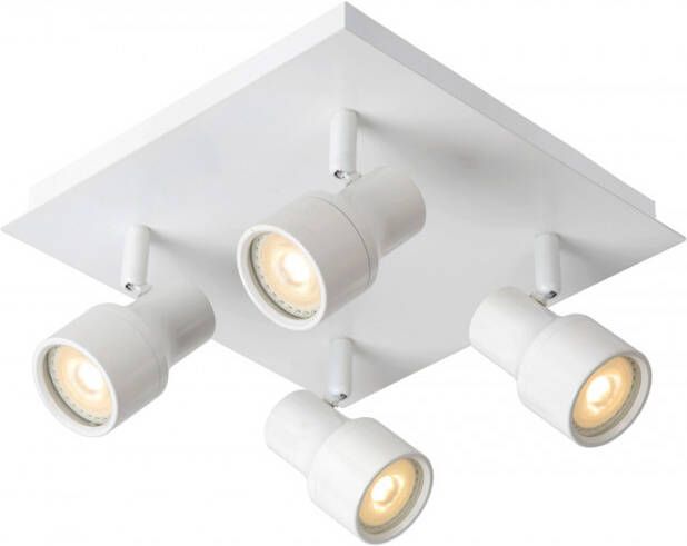 Lucide Sirene-Led Plafondspot Badkamer Ø 10 cm LED GU10 4x5W 3000K IP44 Wit