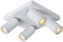 Lucide Taylor Plafondspot Badkamer LED Dim to warm GU10 4x5W 2200K 3000K IP44 Wit - Thumbnail 1