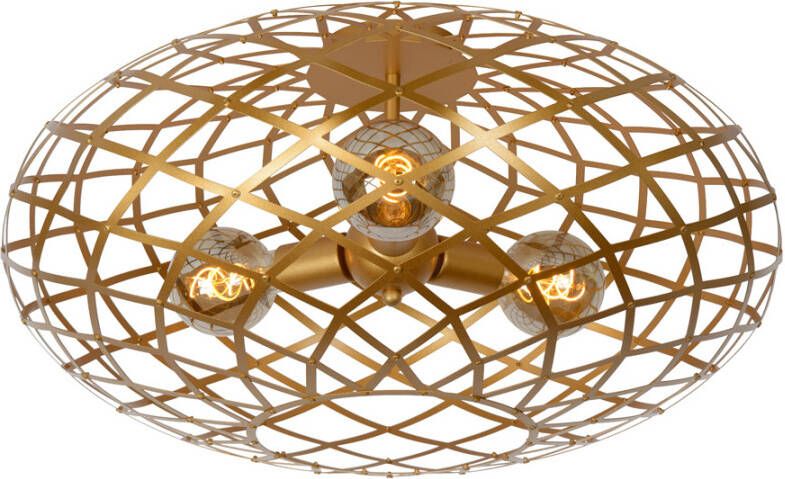 Lucide Wolfram plafondlamp 65cm 3x E27 goud mat