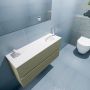 Mondiaz ADA Toiletmeubel 100x30x50cm met 1 kraangaten 2 lades army mat Wastafel Lex rechts Solid Surface Wit FK75341846 - Thumbnail 3