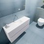 Mondiaz ADA Toiletmeubel 100x30x50cm met 0 kraangaten 2 lades cale mat Wastafel Lex midden Solid Surface Wit FK75341959 - Thumbnail 3