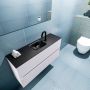 Mondiaz ADA Toiletmeubel 100x30x50cm met 1 kraangaten 2 lades cale mat Wastafel Lex midden Solid Surface Zwart FK75342306 - Thumbnail 3